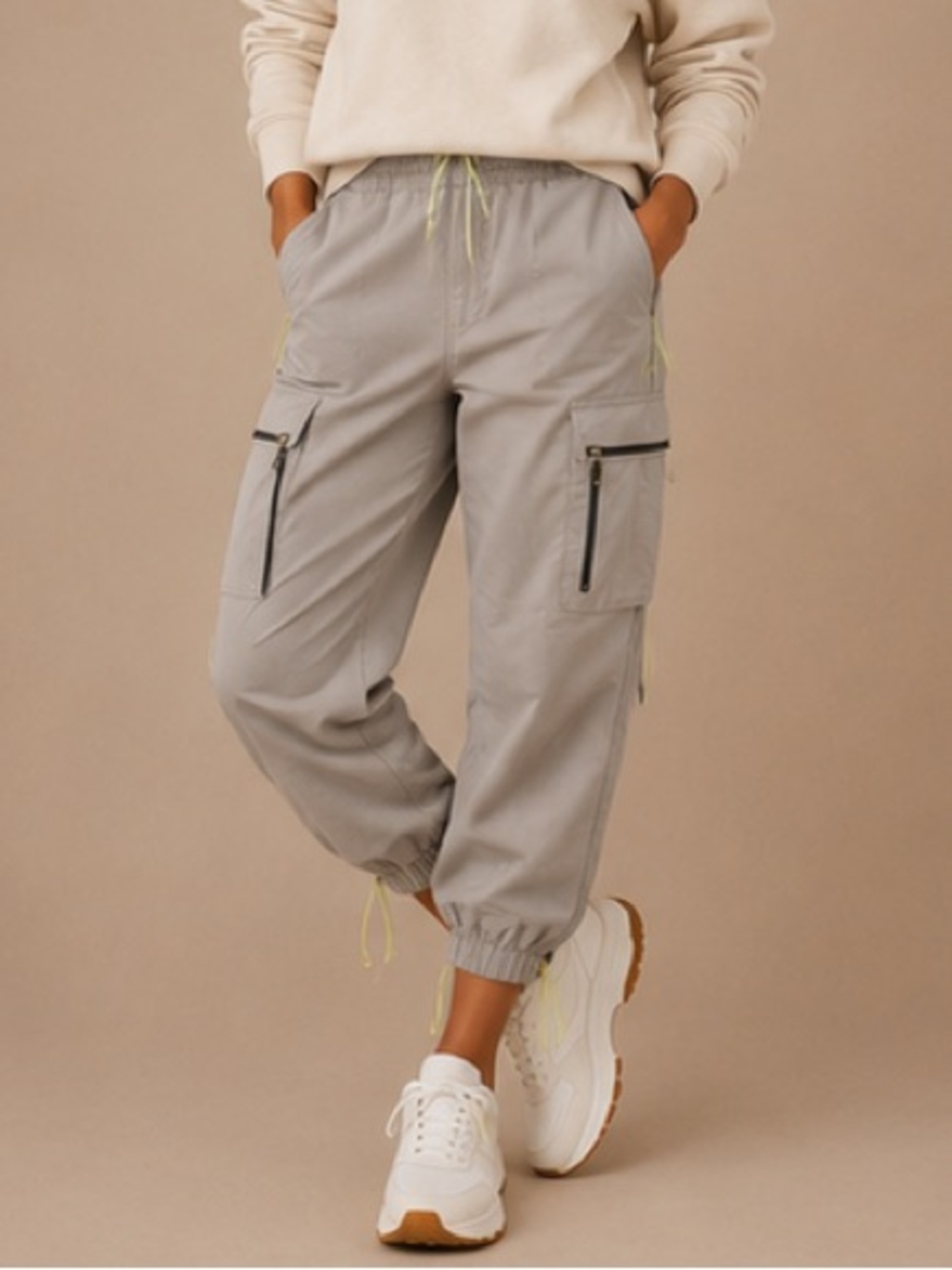 Calvin Klein Performance Cargo Jogger Pants Large Women's Lightweight Utility